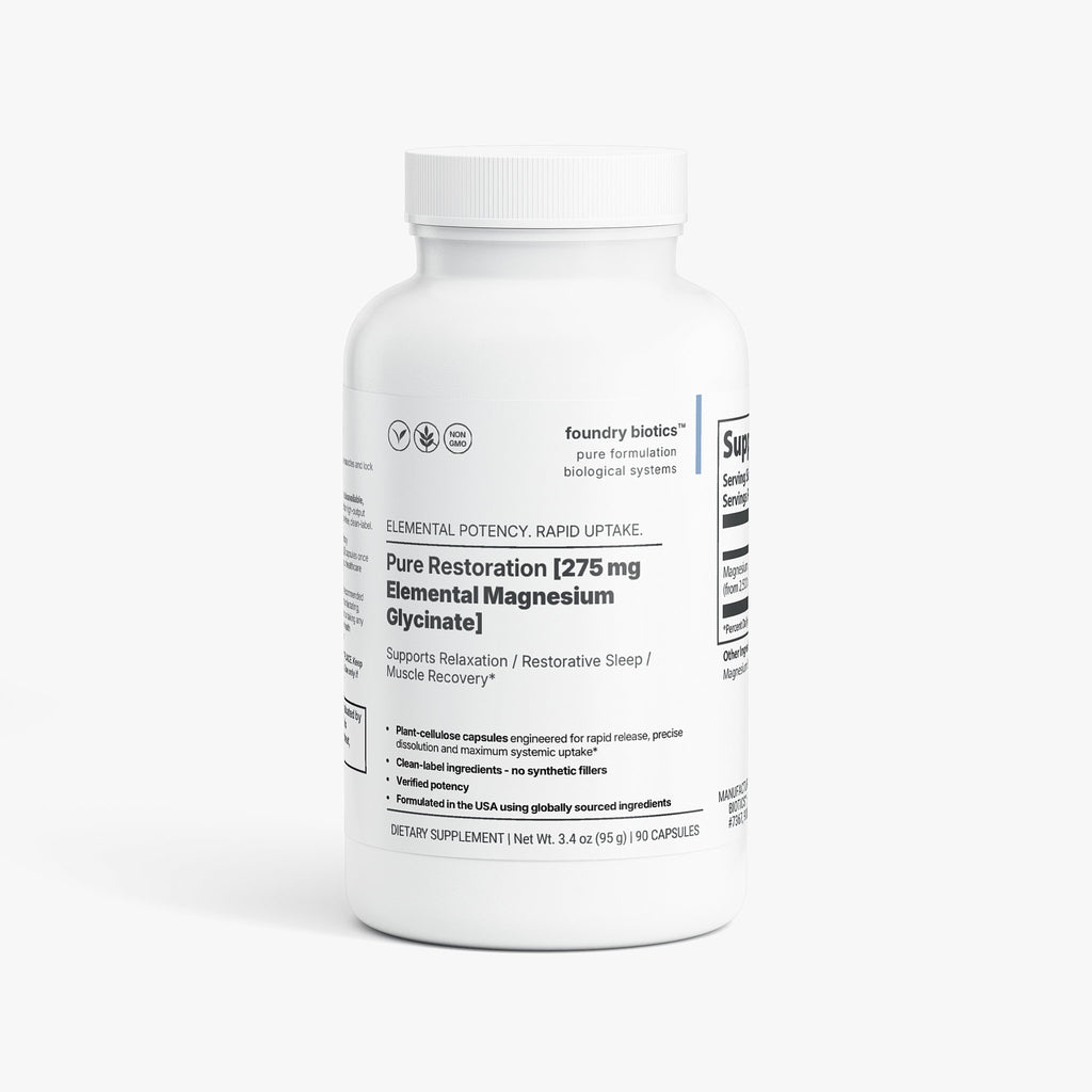 Pure Restoration 275mg Elemental Magnesium Glycinate Capsules