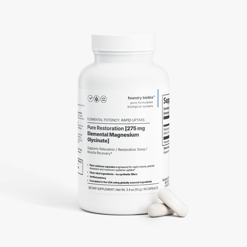 Pure Restoration 275mg Elemental Magnesium Glycinate Capsules