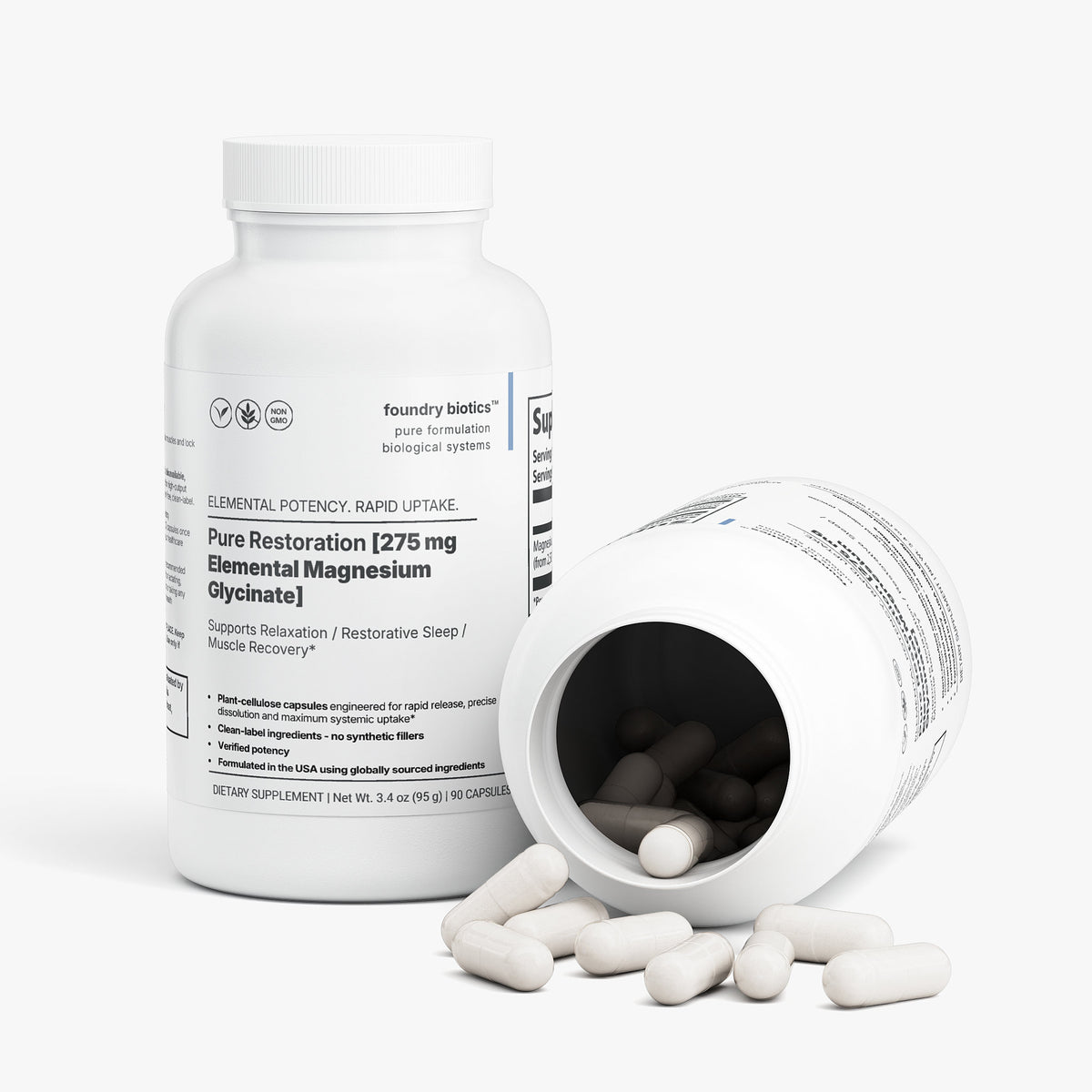Pure Restoration 275mg Elemental Magnesium Glycinate Capsules
